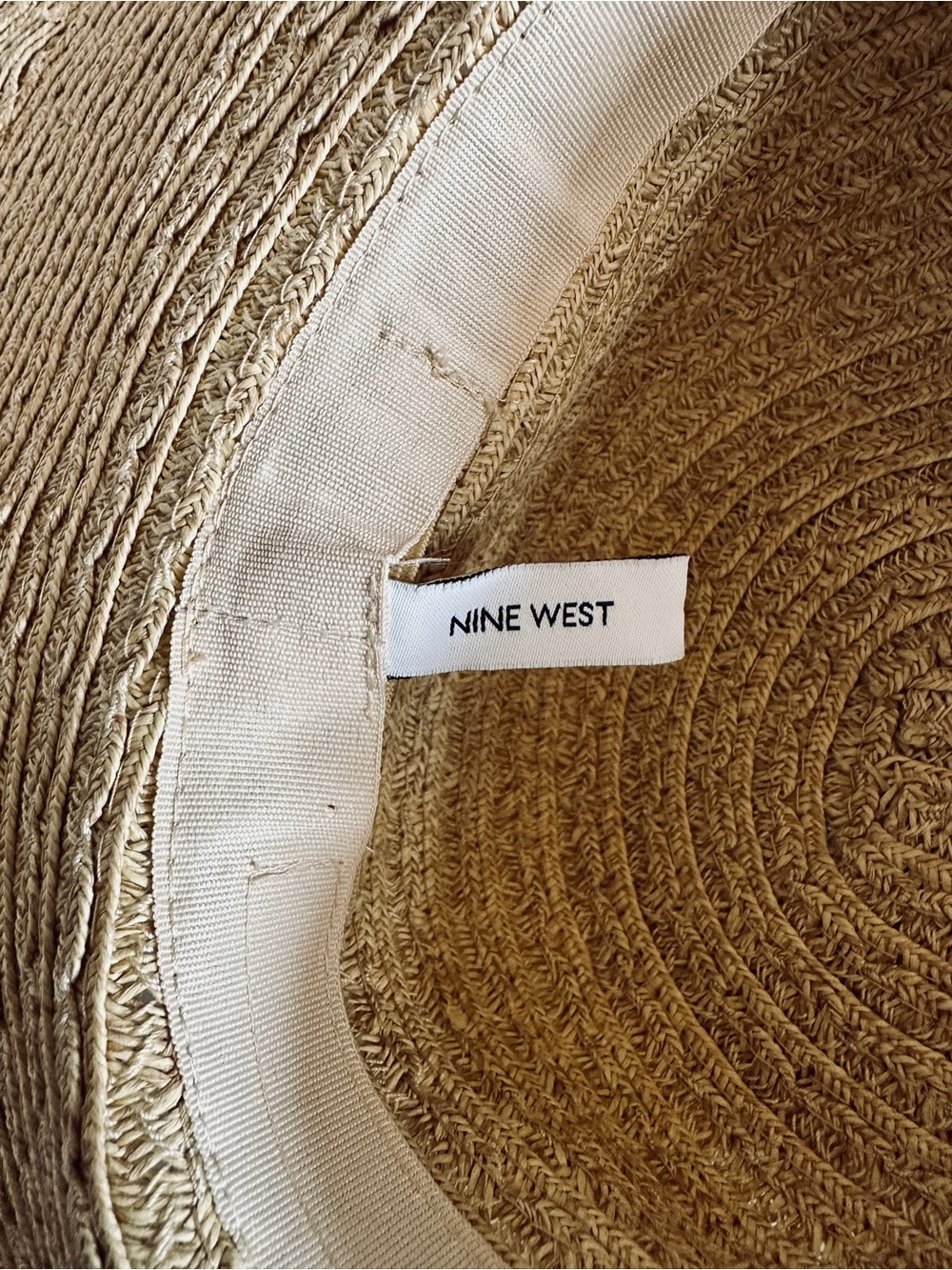 Nine West Wide-Brim Straw Sun Hat Natural - Picture 4 of 5
